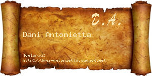 Dani Antonietta névjegykártya